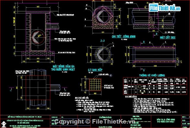 hầm thu nước sinh hoạt,bản vẽ cống hộp,thiết kế hầm thu nước