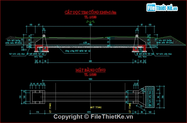 hầm thu nước sinh hoạt,bản vẽ cống hộp,thiết kế hầm thu nước