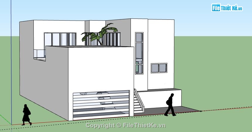 Nhà cấp 4,model su nhà cấp 4,file sketchup nhà cấp 4