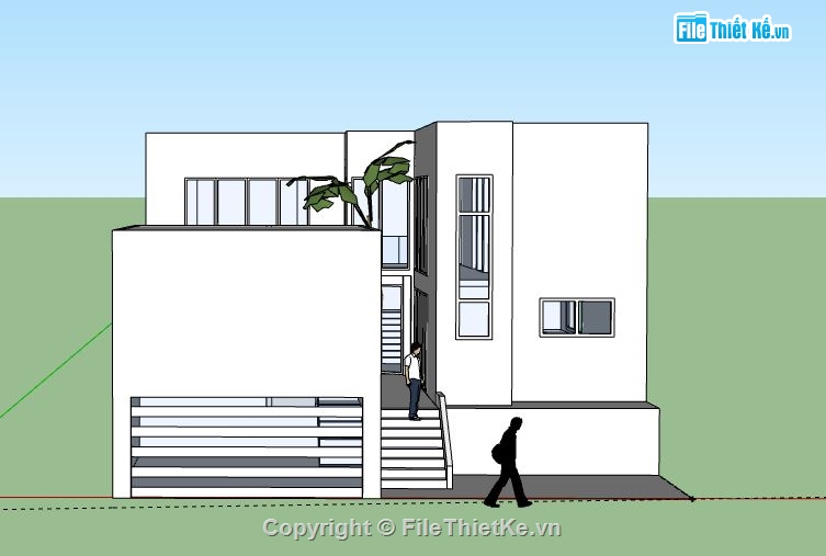 Nhà cấp 4,model su nhà cấp 4,file sketchup nhà cấp 4