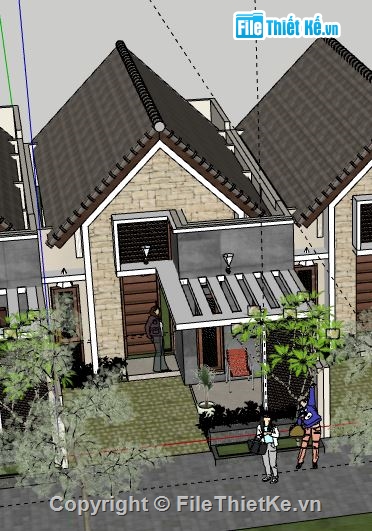Nhà cấp 4,model su nhà cấp 4,file su nhà cấp 4,sketchup nhà cấp 4,nhà cấp 4 file sketchup