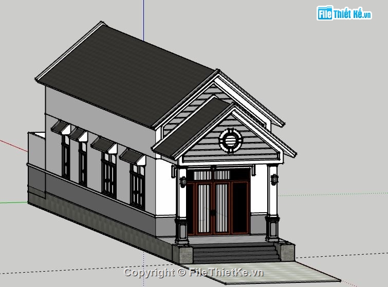 Nhà cấp 4,model su nhà cấp 4,file su nhà cấp 4,nhà cấp 4 file su,sketchup nhà cấp 4