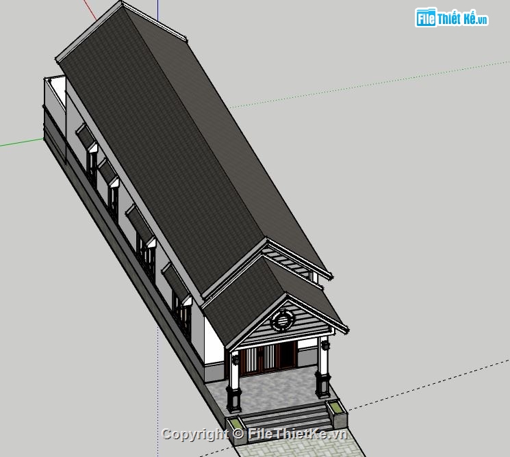 Nhà cấp 4,model su nhà cấp 4,file su nhà cấp 4,nhà cấp 4 file su,sketchup nhà cấp 4