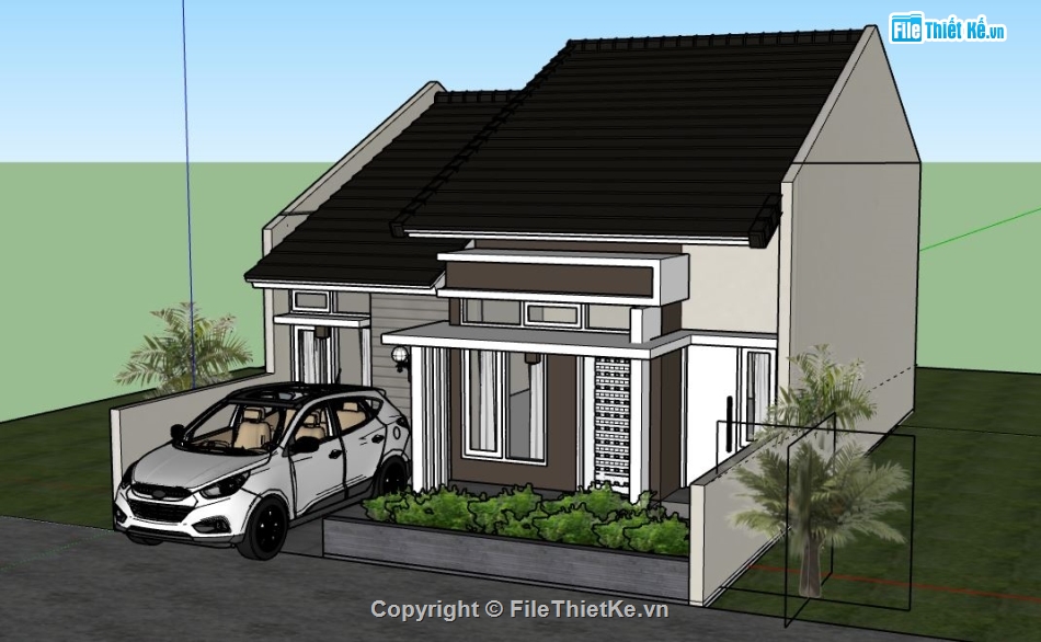 Nhà cấp 4,model su nhà cấp 4,file su nhà cấp 4,model sketchup nhà cấp 4,nhà cấp 4 file su