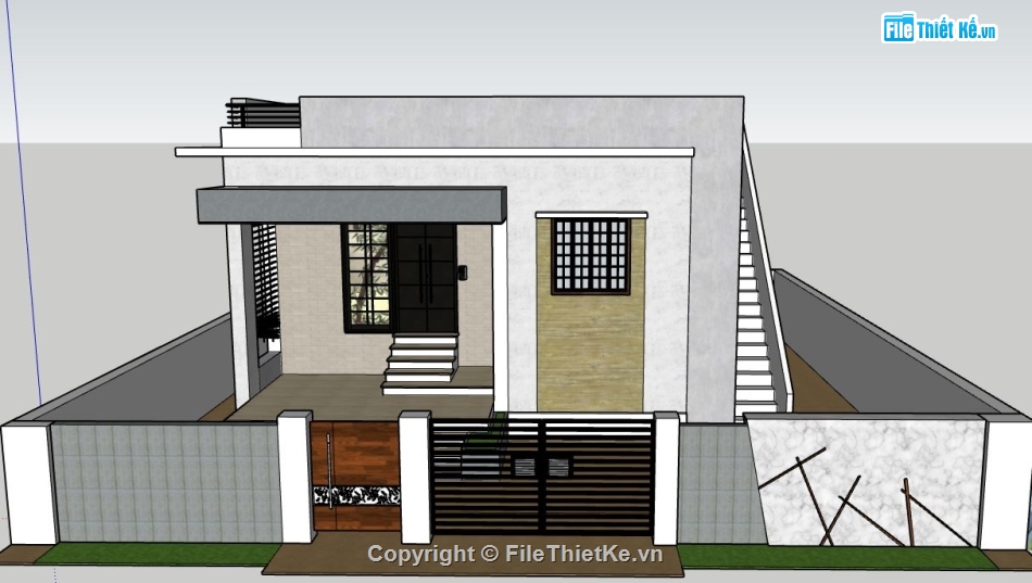 su nhà cấp 4,sketchup nhà cấp 4,model su nhà cấp 4