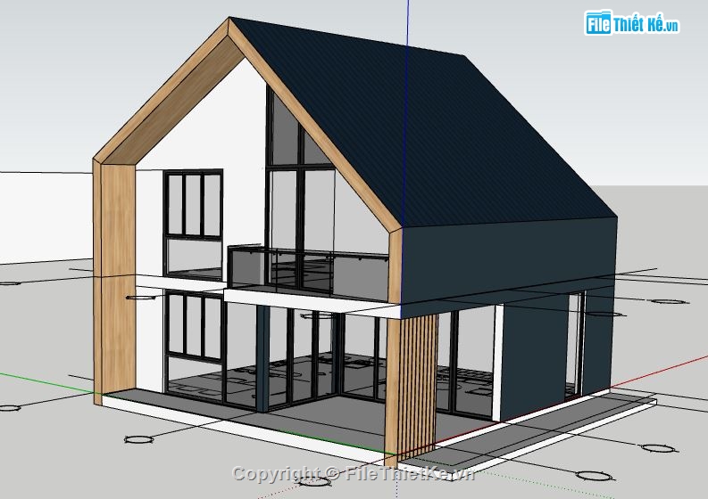 Nhà gác lửng file su,sketchup nhà gác lửng,file sketchup nhà gác lửng