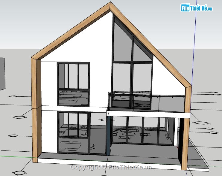 Nhà gác lửng file su,sketchup nhà gác lửng,file sketchup nhà gác lửng