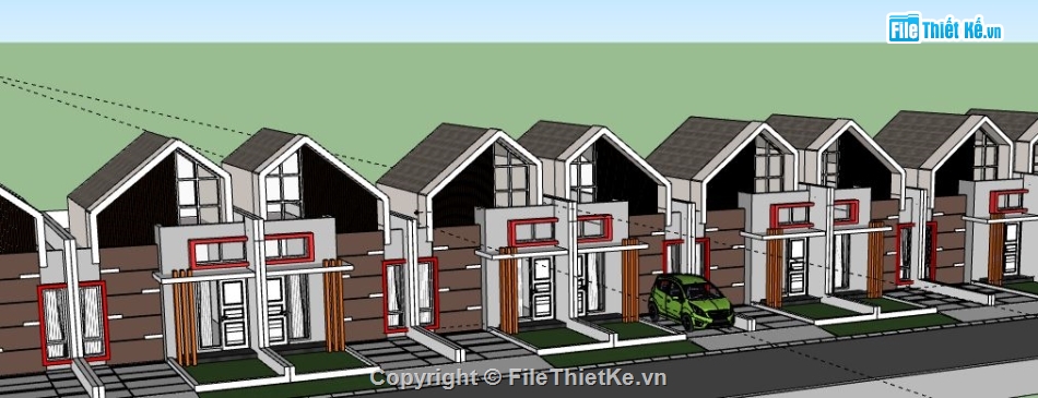 Nhà phố 2 tầng,model su nhà phố 2 tầng,file su nhà phố 2 tầng,sketchup nhà phố 2 tầng,nhà phố 2 tầng file su