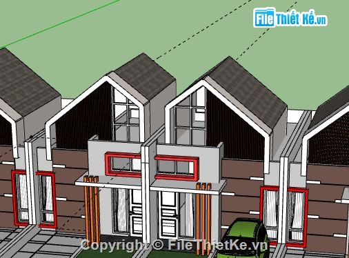 Nhà phố 2 tầng,model su nhà phố 2 tầng,file su nhà phố 2 tầng,sketchup nhà phố 2 tầng,nhà phố 2 tầng file su