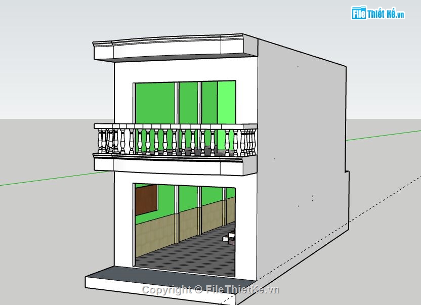 Nhà phố 2 tầng,model su nhà phố 2 tầng,nhà phố 2 tầng file su,file sketchup nhà phố 2 tầng,nhà phố 2 tầng sketchup