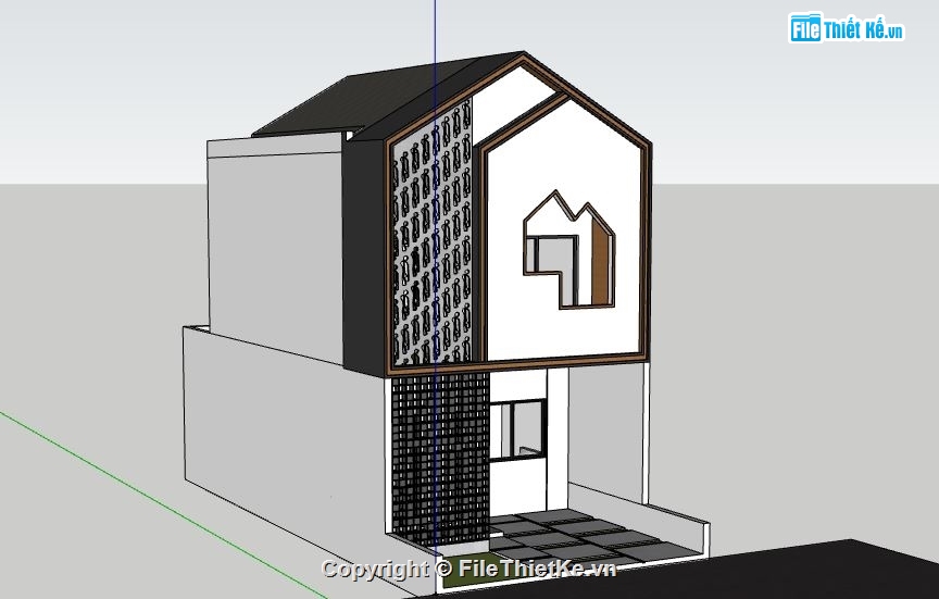 Nhà phố 2 tầng,model su nhà phố 2 tầng,nhà phố 2 tầng file su,file sketchup nhà phố 2 tầng,file su nhà phố 2 tầng