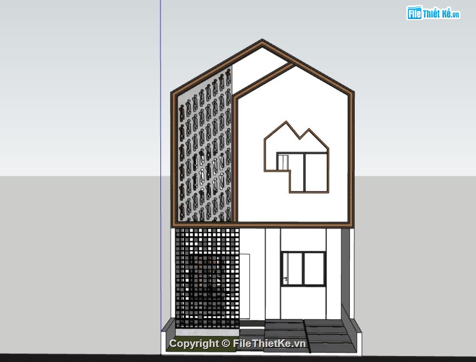 Nhà phố 2 tầng,model su nhà phố 2 tầng,nhà phố 2 tầng file su,file sketchup nhà phố 2 tầng,file su nhà phố 2 tầng