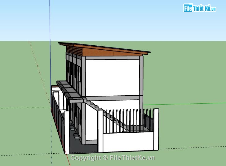 Nhà phố 2 tầng,model su nhà phố 2 tầng,mẫu nhà phố 2 tầng sketchup