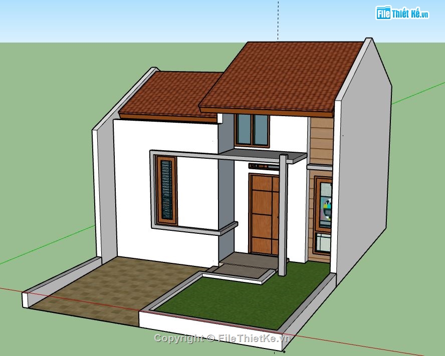 Nhà phố 2 tầng,model su nhà phố 2 tầng,nhà phố 2 tầng file su,sketchup nhà phố 2 tầng,nhà phố 2 tầng model su