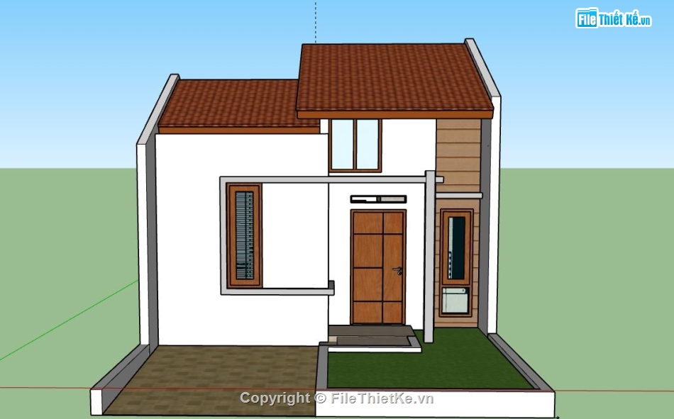 Nhà phố 2 tầng,model su nhà phố 2 tầng,nhà phố 2 tầng file su,sketchup nhà phố 2 tầng,nhà phố 2 tầng model su