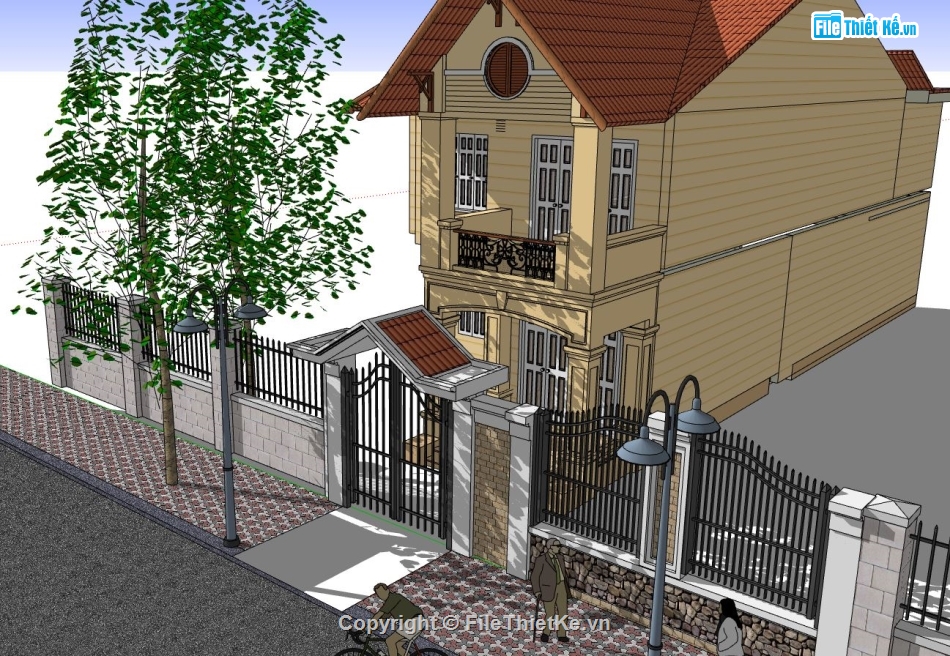 Thiết kế nhà phố,mẫu nhà 2 tầng,mẫu nhà phố 2 tầng,su nhà phố 2 tầng,sketchup nhà phố 2 tầng