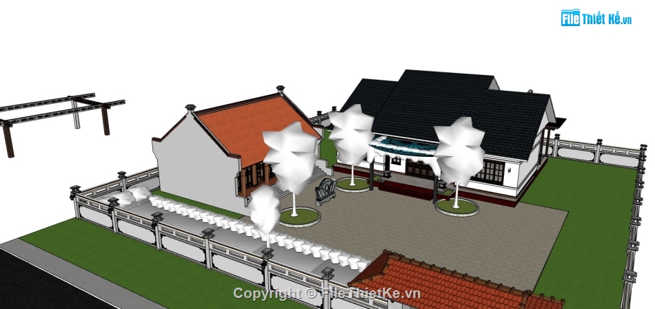 nhà thờ họ,su nhà thờ họ,sketchup nhà thờ họ