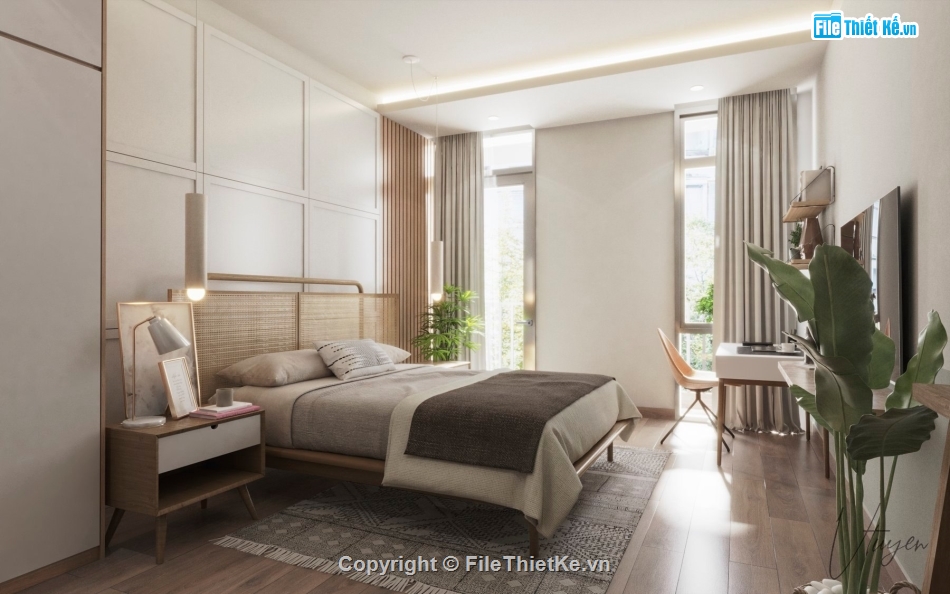 nội thất phòng ngủ,model su nội thất phòng ngủ,thiết kế nội thất phòng ngủ,sketchup nội thất phòng ngủ