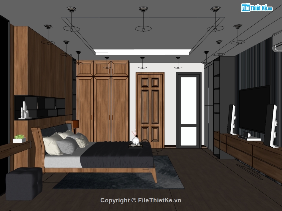 sketchup nội thất,Thiết kế nội thất phòng ngủ,dựng 3dsu phòng ngủ,phòng ngủ hiện đại su,mẫu phòng ngủ mới nhất