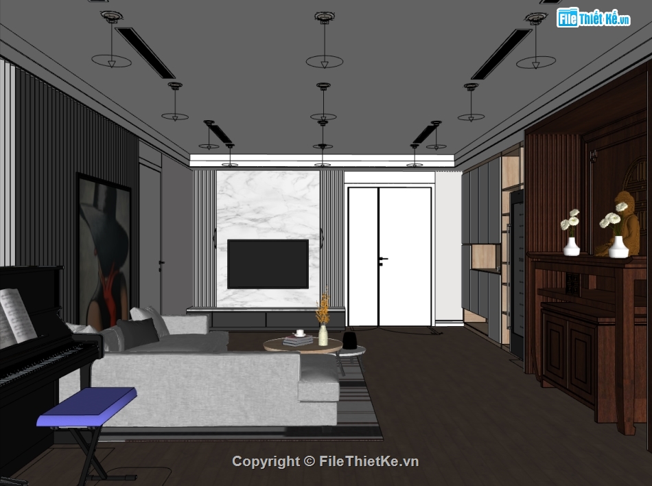 sketchup nội thất,Thiết kế nội thất phòng ngủ,dựng 3dsu phòng ngủ,phòng ngủ hiện đại su,mẫu phòng ngủ mới nhất