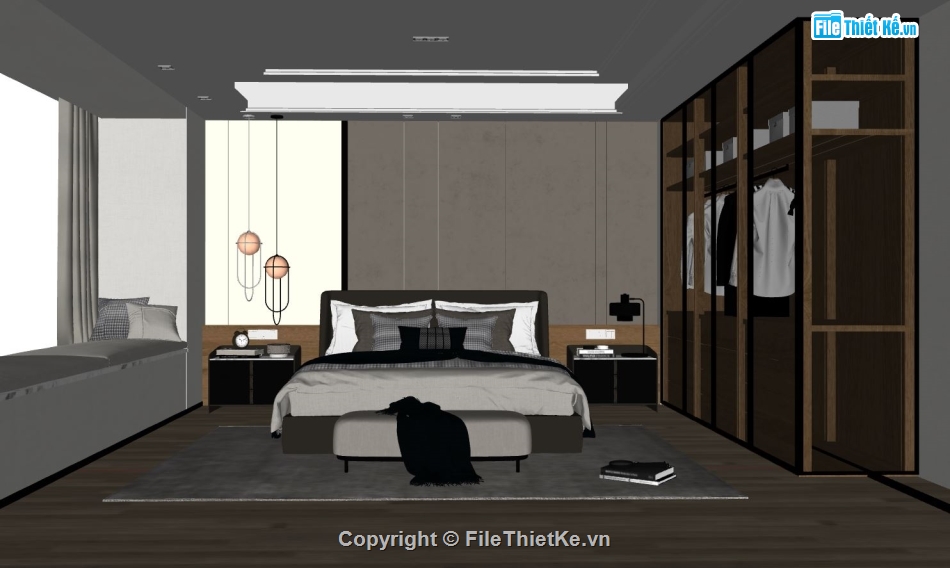 Phòng ngủ file sketchup,model su phòng ngủ,phòng ngủ file su,file sketchup phòng ngủ,phòng ngủ model su