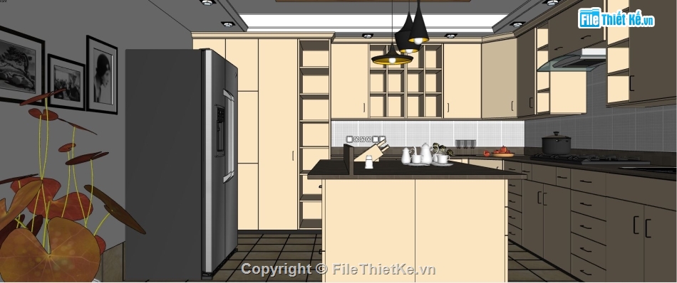 file 3d sketchup,phòng bếp sketchup,model su phòng bếp,sketchup nội thất phòng bếp