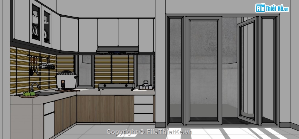 model sketchup phòng bếp,model su phòng bếp,file su phòng bếp