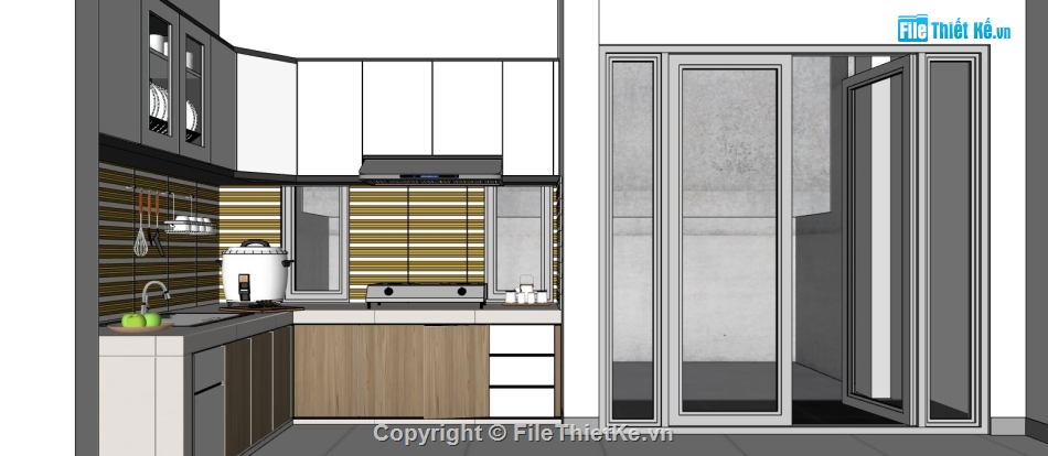 model sketchup phòng bếp,model su phòng bếp,file su phòng bếp