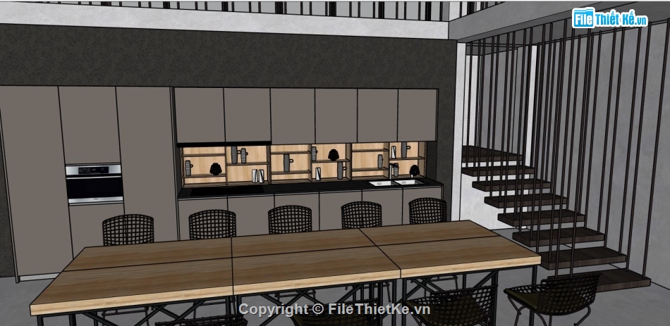 sketchup phòng bếp,model su phòng bếp,file su phòng bếp
