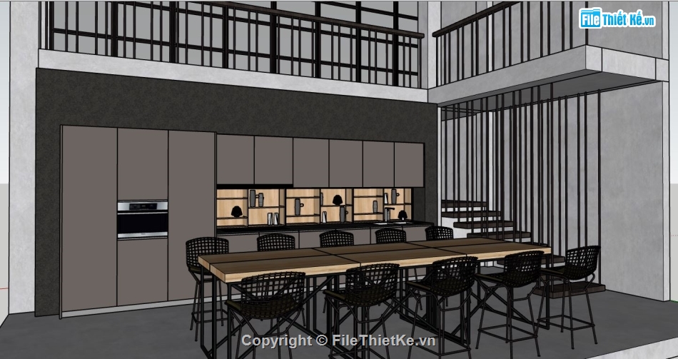sketchup phòng bếp,model su phòng bếp,file su phòng bếp