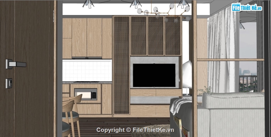 file sketchup phòng khách,sketchup phòng khách,mẫu phòng khách,file su phòng khách