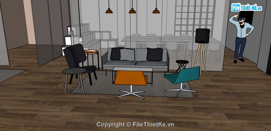 su mẫu phòng khách,mẫu phòng đẹp,file sketchup phòng khách
