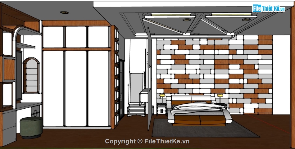3d sketchup phòng ngủ,3d su phòng ngủ,file sketchup phòng ngủ đẹp