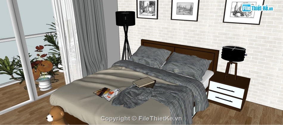 su phòng ngủ,3d phòng ngủ,mẫu phòng ngủ,3d sketchup phòng ngủ