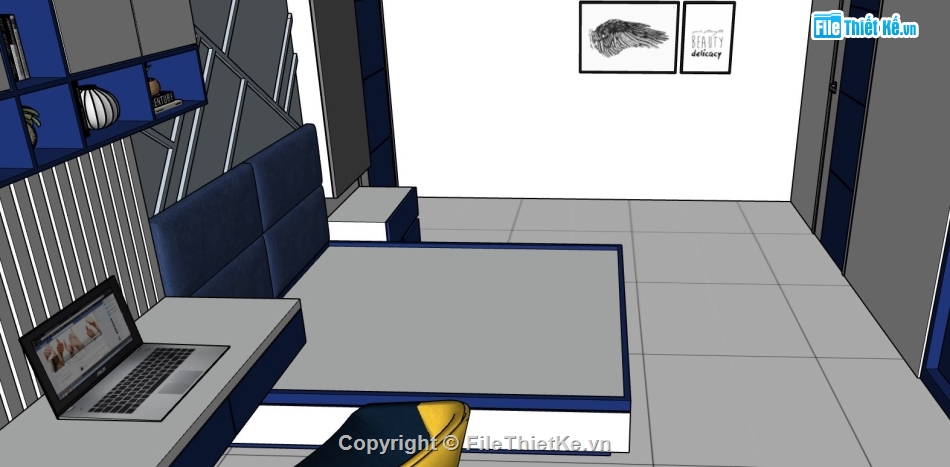 3d sketchup phòng ngủ,file sketchup phòng ngủ,model su phòng ngủ