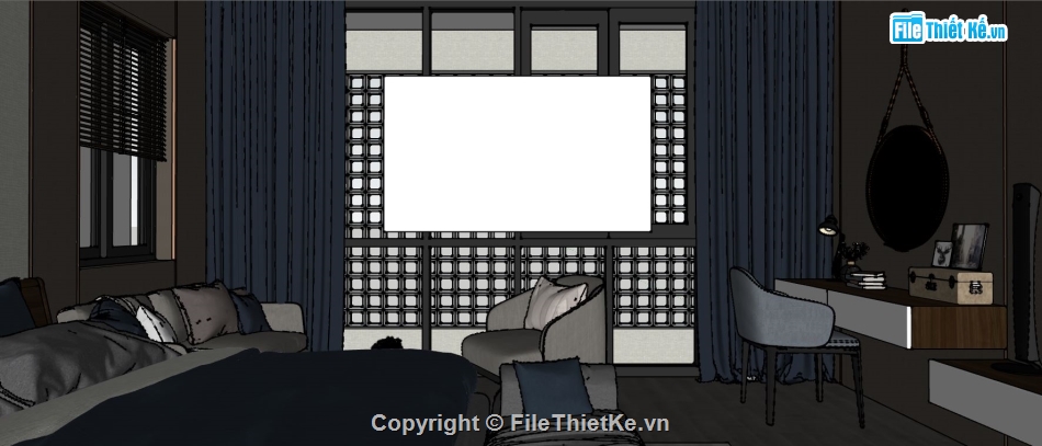 su phòng ngủ,mẫu phòng ngủ,sketchup phòng ngủ,nội thất phòng ngủ