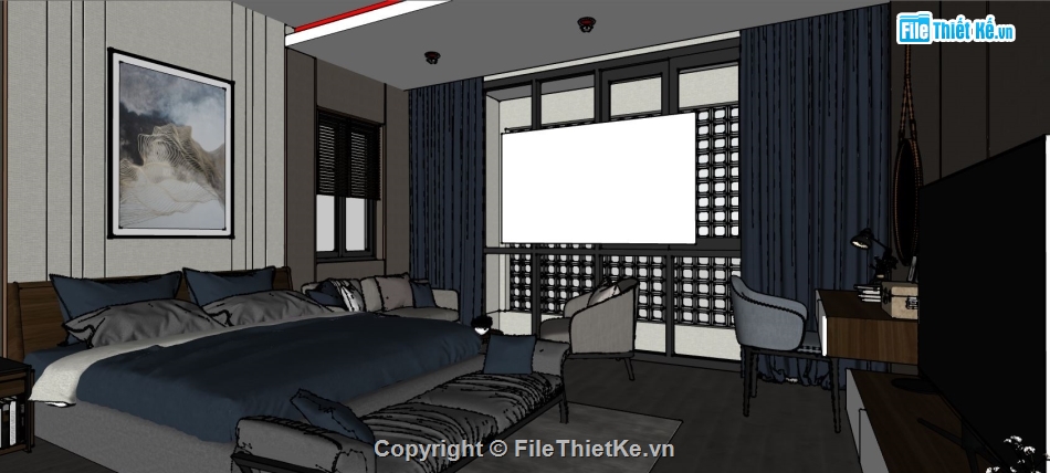 su phòng ngủ,mẫu phòng ngủ,sketchup phòng ngủ,nội thất phòng ngủ