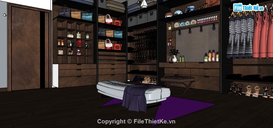 model su phòng thay đồ,phòng thay đồ file sketchup,phòng thay đồ model