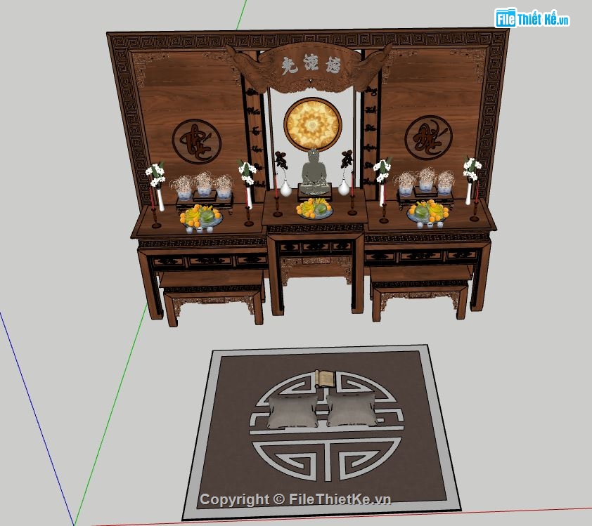 Phòng thờ model su,phòng thờ file sketchup,file su phòng thờ,file sketchup phòng thờ,phòng thờ model sketchup
