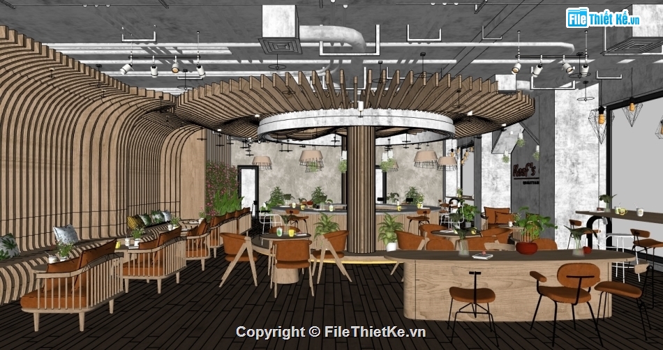 mẫu quán cafe,mẫu quán cafe su,sketchup quán cafe,quán cafe file sketchup