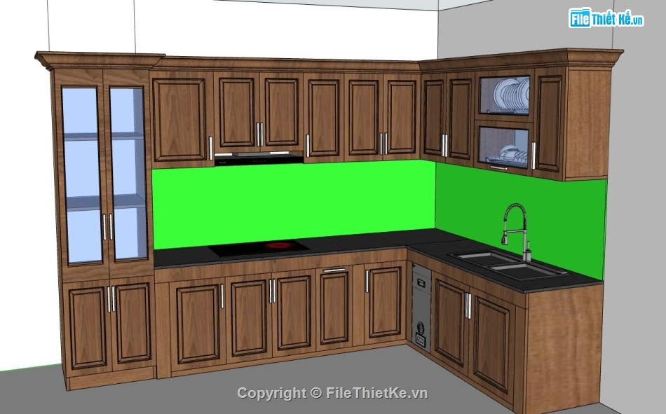 phòng bếp,sketchup nội thất phòng bếp,model phòng bếp