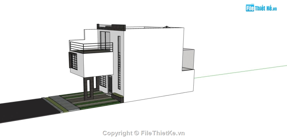 nhà phố 3 tầng,Thiết kế nhà phố,model sketchup nhà phố 3 tầng