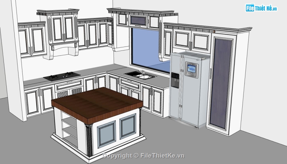 nội thất phòng bếp,model bếp,sketchup nội thất