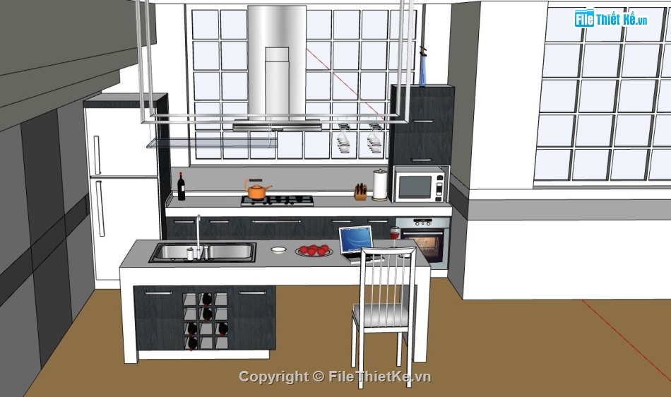 Thiết kế nội thất,model bếp,sketchup nội thất phòng bếp