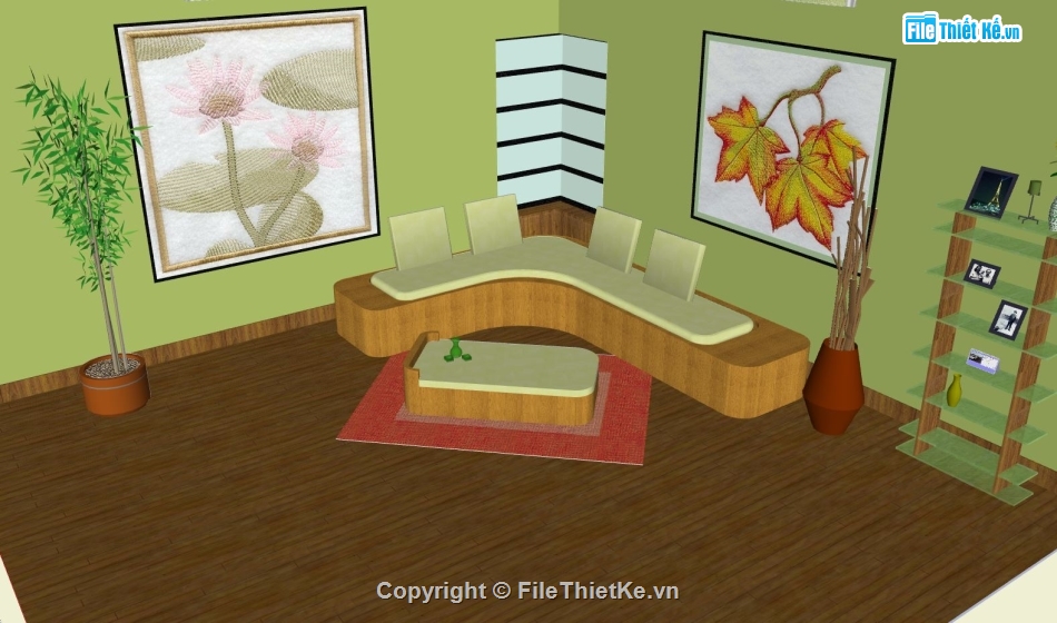 nội thất phòng khách,sketchup phòng khách,phòng khách đẹp