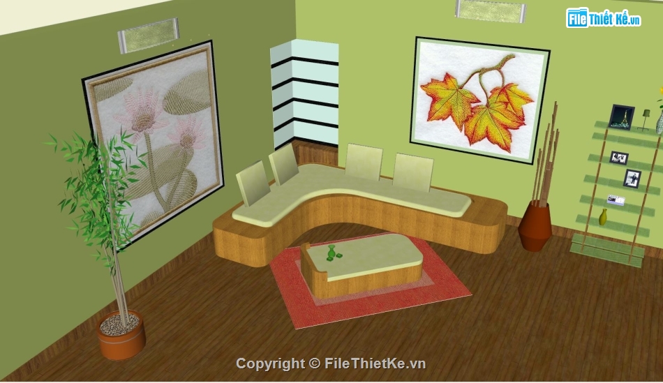 nội thất phòng khách,sketchup phòng khách,phòng khách đẹp