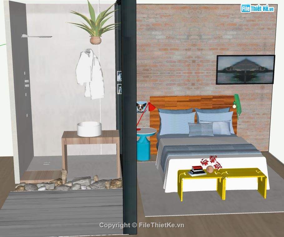 sketchup nội thất phòng ngủ,mẫu nội thất phòng ngủ,su phòng ngủ