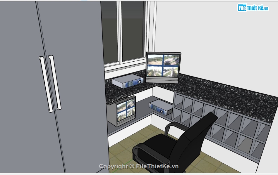 phòng bảo vệ,sketchup phòng bảo vệ,model su phòng bảo vệ