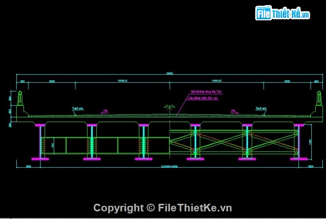 cầu dầm thép liên hợp,cầu thép liên hợp,cầu thép liện hợp chiều dài nhịp 25m,cầu thép liên hợp khổ cầu 10m