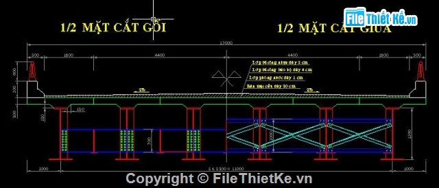 dầm thép liên hợp,thiết kế bản vẽ,bản vẽ thiết kế,thuyết minh,thiết kế cầu,đủ bản vẽ và thuyết minh